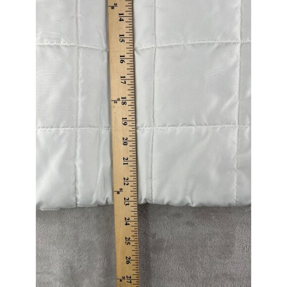 Carolyn Taylor White Sleeveless Puffer Vest W/ Faux Fur Lining & High Collar M - Picture 8 of 13